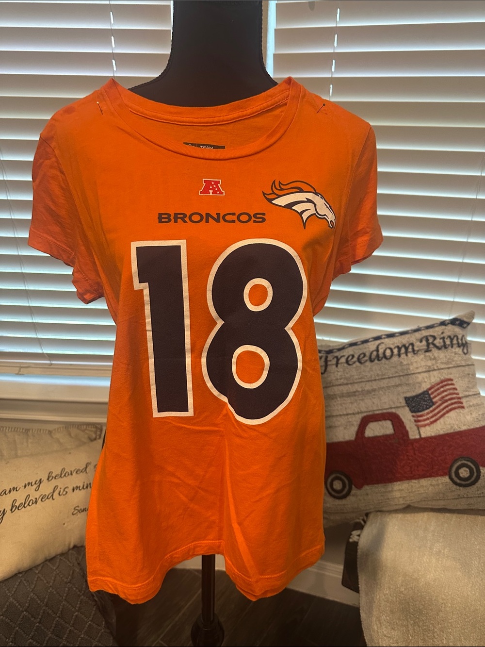 NFL Team Apparel Womens Bright Orange Tee